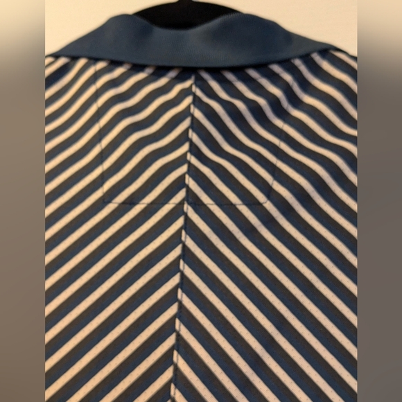 Antigua Blue Sleeveless Dos Rios Golf Shirt Stripe Back Women Size M - Picture 5 of 7